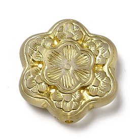 Acrylic Beads, Golden Metal Enlaced, Flower