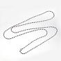 304 Stainless Steel Necklaces, with Clasps, Ball Chain Necklaces
