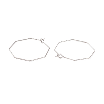 316 Stainless Steel Hoop Earrings Findings, Wine Glass Charms Findings, Octagon
