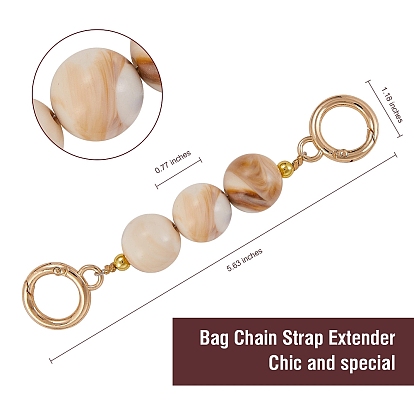Correas de cadena de bolso, con cuentas de perlas de imitación de plástico abs y anillos de resorte de aleación de oro claro, para accesorios de reemplazo de bolsas