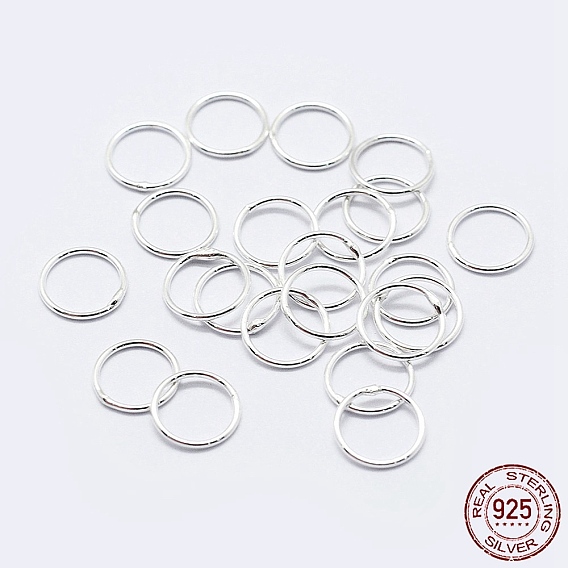 925 anillos redondos de plata esterlina, anillos de salto soldados, Anillos de salto cerrado