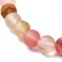 Colorful Tigerskin Glass Round Beads Stretch Bracelet for Teen Girl Women