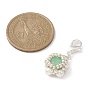 K9 decoración colgante de cuentas de perlas de concha y diamantes de imitación de vidrio, con 304 de acero inoxidable broches pinza de langosta, flor