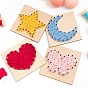 DIY String Art Kit Arts and Crafts for Children, Including Wooden Stencil and Woolen Yarn