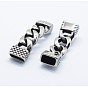 304 Stainless Steel Links Connectors, For Leather Cord Bracelets Making, Rectangle