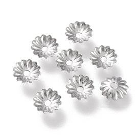 304 Stainless Steel Bead Caps, Multi-Petal, Flower