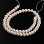 Natural Cultured Freshwater Pearl Beads Strands, Round, 6~7mm, Hole: 0.8mm, about 60pcs/strand, 13.98 inch