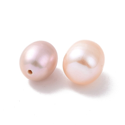 Natural Cultured Freshwater Pearl Beads, Half Drilled, Rice