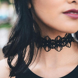 Japanese Gothic Lace Choker Collarbone Chain for European and American Style