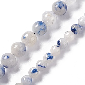 Natural Blue White Dumortierite Round Beads Strands