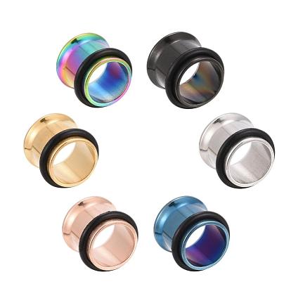 12Pcs 6 Colors 316 Surgical Stainless Steel Screw Ear Gauges Flesh Tunnels Plugs