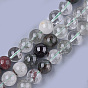 Quartz vert naturel Lodolite / brins de perles de quartz de jardin, ronde