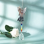 Décorations de pendentif en forme de larme de verre, avec lien ange en métal, décorations de jardin suspendues
