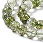 K9 Glass Imitation Green Lodolite Quartz/Garden Quartz Beads Strand, Round