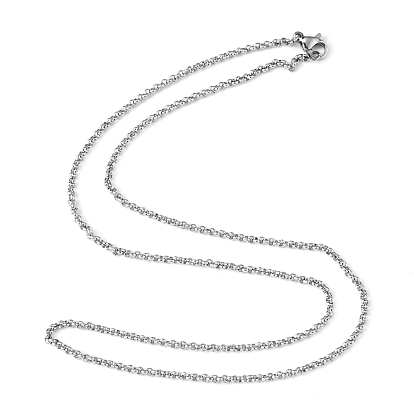 304 Stainless Steel Necklaces Unisex Rolo Chain Necklaces