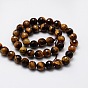 Faceted Round NaturalTiger Eye Bead Strands
