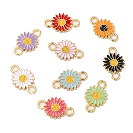 Alloy Enamel Links Connector, Connector Charms, Flower