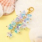 Trumpet Flower Glass Pendant Decorations, Lobster Clasp Charms, Clip-on Charms, for Keychain, Purse, Backpack Ornament
