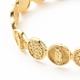 Brass Flat Round with Rosary Jesus Open Cuff Bangle for Women, Cadmium Free & Lead Free