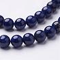 Dyed Grade A Natural Lapis Lazuli Beads Strands, Round, 8mm, Hole: 1mm, about 50pcs/strand, 16 inch
