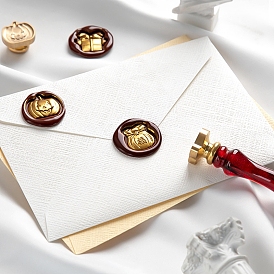 Tête de timbre en laiton de cachet de cire de ton doré, pour les invitations, enveloppes, emballage cadeau