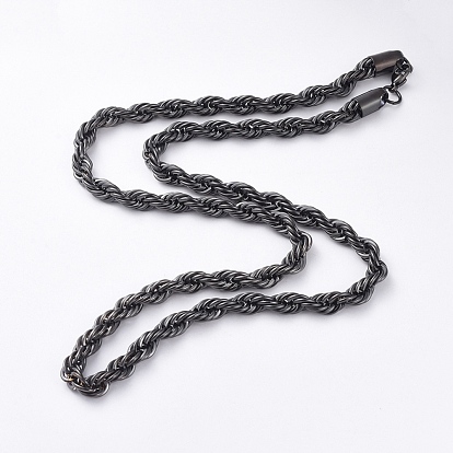 Colliers de chaîne pour hommes à la mode, 304 colliers de chaîne d'acier inoxydable, avec fermoir