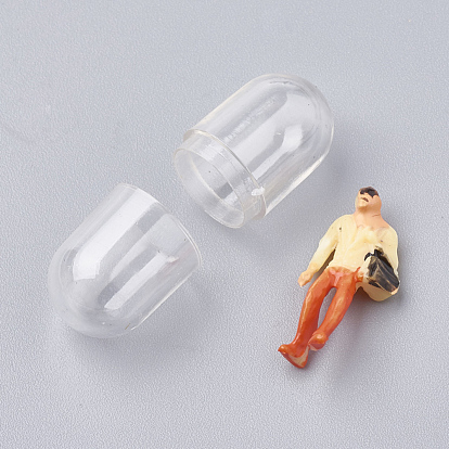 Contenants de perles en plastique pouvant être ouverts, avec des perles de résine à l'intérieur, récipient en forme de capsule