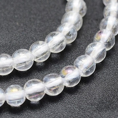 De perlas de cristal de cuarzo natural hebras, rondo