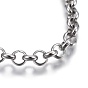Ion Plating(IP) 304 Stainless Steel Rolo Chain Bracelets, with Lobster Claw Clasps
