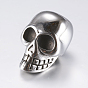 316 Surgical Stainless Steel Beads, Skull, Large Hole Beads