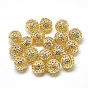 Laiton perles en filigrane, boule en filigrane, ronde, réel 18 k plaqué or