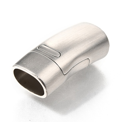 304 Stainless Steel Magnetic Clasps with Glue-in Ends, Curved Column