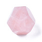 Natural Rose Quartz Beads, No Hole/Undrilled, Chakra Style, for Wire Wrapped Pendant Making, 3D Shape, Round & Cube & Triangle & Merkaba Star & Bicone & Octagon & Polygon