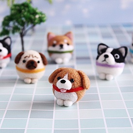 Стартовый набор для валяния иглой в форме мультяшной собаки, с пластиковыми кукольными глазами и иголками, набор для валяния иглой для начинающих художников