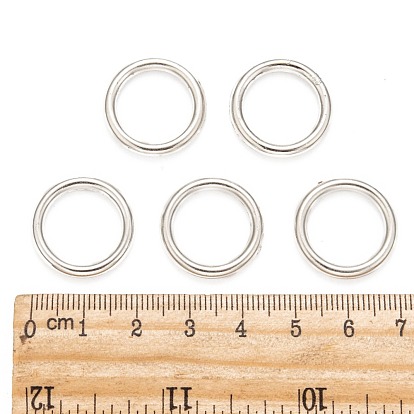 Ccb perles en plastique, anneau, couleur de nickel