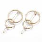 Alloy Hollow Geometric Hair Pin, Ponytail Holder Statement, Hair Accessories for Women, Cadmium Free & Lead Free, Interlink Rings Shape