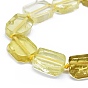 Natural Lemon Quartz Beads Strands, Rectangle
