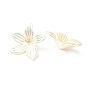 Tapas de cuentas de perlas de imitación de plástico abs, color de ab, 5-pétalo de flor
