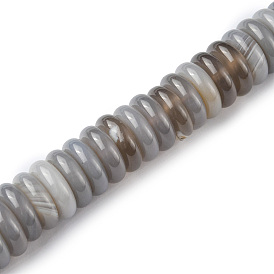 Natural Grey Agate Beads Strands, Disc