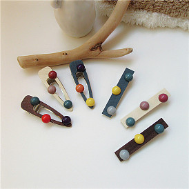 Colorful Wooden Duckbill Clip with Vintage and Cute Waterdrop Design - Retro, Adorable.