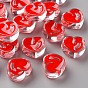 Transparent Enamel Acrylic Beads, Heart
