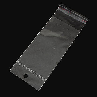 OPP Cellophane Bags, Rectangle, 15.5x6cm, Hole: 8mm, Unilateral thickness: 0.035mm, Inner measure: 10x6cm