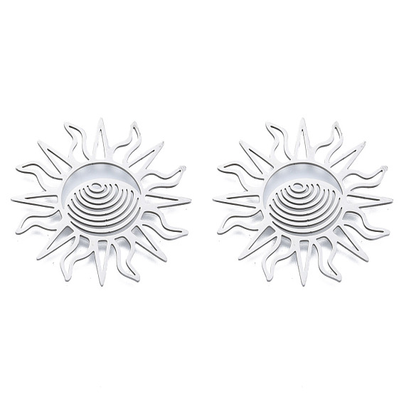 201 Stainless Steel Filigree Joiners, Sun