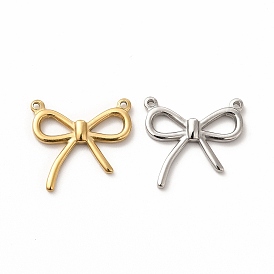 Ion Plating(IP) 304 Stainless Steel Pendants, Bowknot Charms