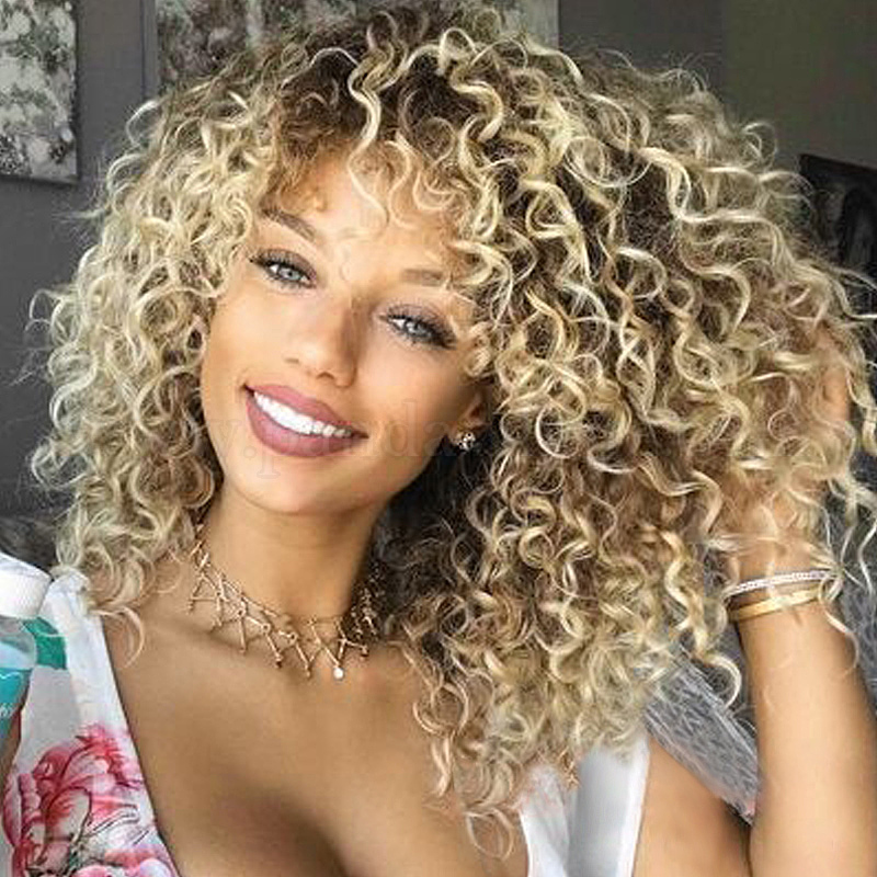 Curly hair blonde