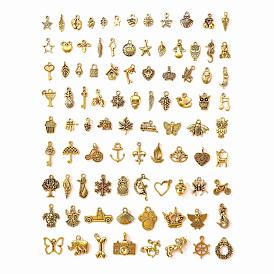 90 pcs 90 pendentifs en alliage de style tibétain, formes mixtes