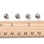 Perles en laiton de strass, Grade a, de couleur métal platine , ronde, 8 mm de diamètre, Trou: 1mm