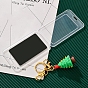 Funda de tarjeta de llavero de plástico con temas navideños, con cierre de llavero y colgantes de silicona, para titulares de tarjetas de identificación de trabajo de pase de autobús