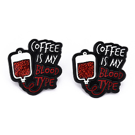 Word Coffee Is My Blood Type Enamel Pin, Medical Alloy Badge for Backpack Clothes, Electrophoresis Black