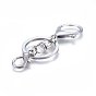 Alloy Keychain Clasp Findings, with Lobster Claw Clasps and Rings
